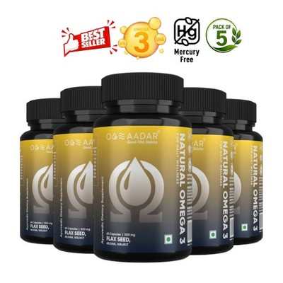 Aad.ar Omega 3 6 9 Vegan Capsules Pack of 5