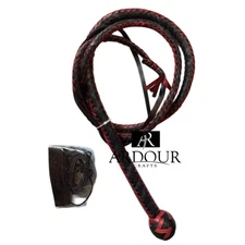 Indiana Jones Style 6ft Bullwhip Genuine Leather, Handmade 12-Strand Design