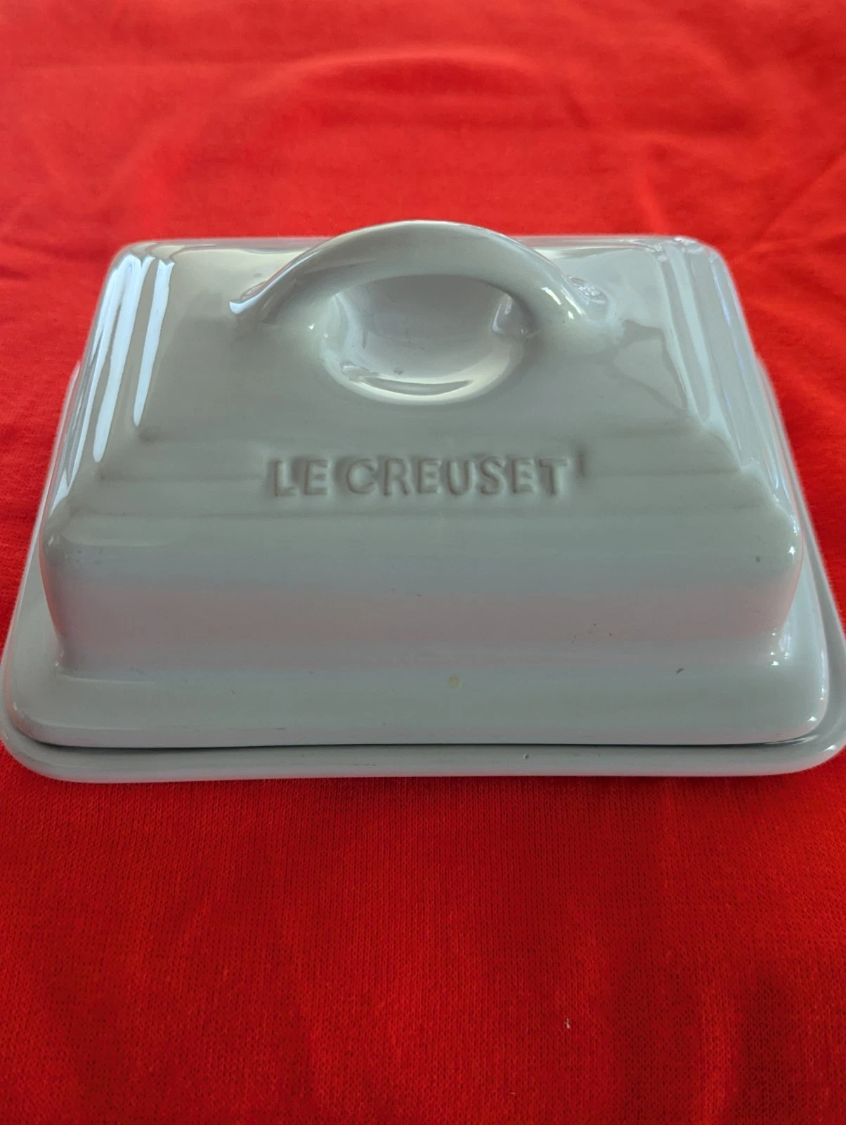 Le Creuset Ultra White Butter Dish Stoneware Vtg. 17-45