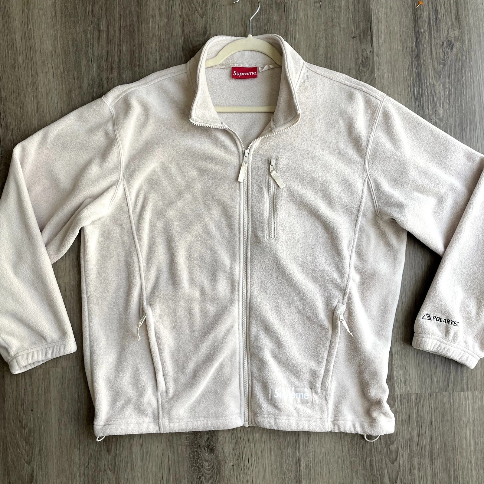 Supreme Polartec Giacca con Zip in Pietra Uomo Large