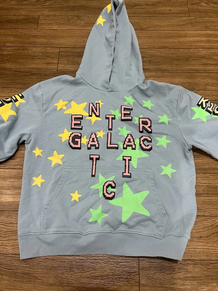 Moletom com capuz Kid Cudi masculino pequeno mercado de pulgas de planta de cacto entergalactic brilho no escuro - Imagem 2 de 4