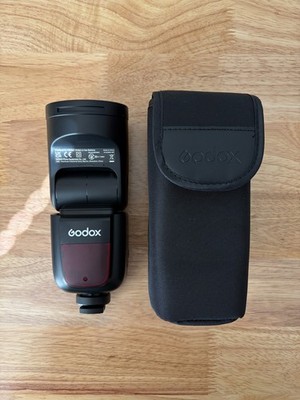 Godox V1C TTL Round Head Flash for Canon + Case Tested Working
