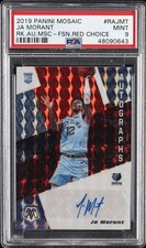 2019 PANINI MOSAIC ROOKIE AUTO MOSAIC FUSION RED CHOICE JA MORANT RC PSA 9