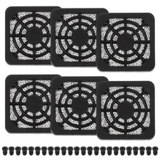 6Pcs 40mm Fan Filter Grill Plastic Ventilation Grill Cover with Screws, Black