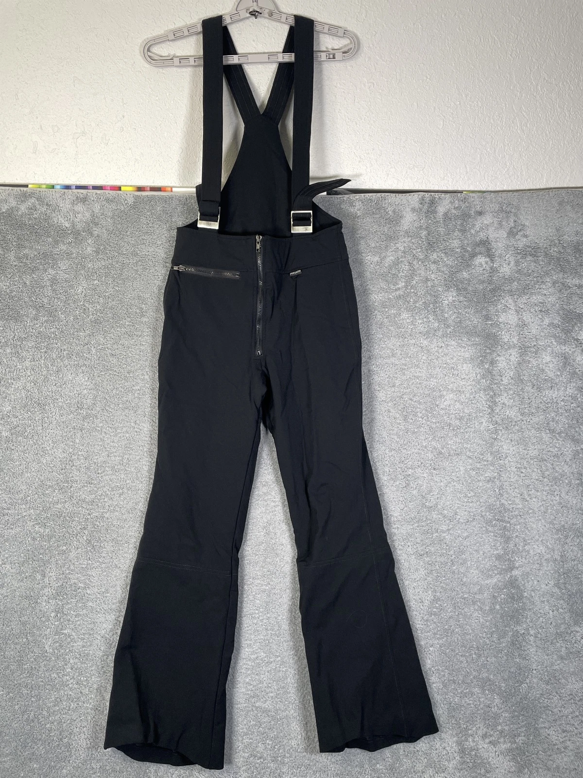 Vintage Sportcaster Snow Pants Mens 32 Black Insulated Bib Suspenders Ski USA