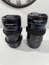 2x Sirui 1.33x Anamorphic Lenses For RF Mount (35mm 1.8, 75mm 1.8)