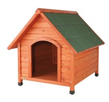 TRIXIE Natura Pitched Roof Dog House, 34.75" L X 30.5" W X 32.5" H Brown Medium