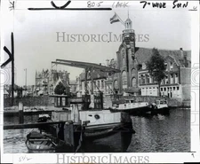 1974 Press Photo Delfshaven harbor in Rotterdam, The Netherlands - pix33647