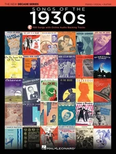 Songs of 1930s Decade Series Piano Sheet Music 100 Hits Play-Along Book Audio
