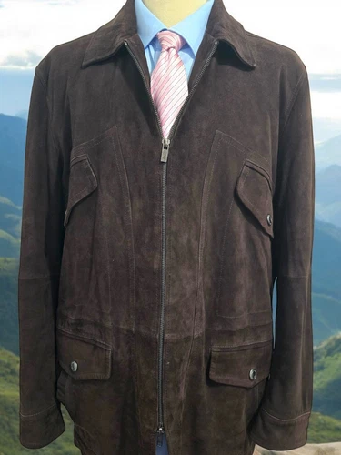 MICHAEL KORS SQUISITO CAPPOTTO GIACCA UOMO VERA PELLE SCAMOSCIATA XL NUOVO SENZA ETICHETTE