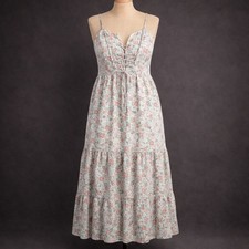 Ditsy Floral Cottagecore Tiered Maxi Peasant Dress Size XL Boho Corset Romantic