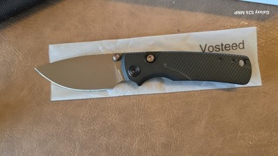 Vosteed Porcupine TiSlim Button Liner Lock Folding Knife, 154CM Copper Dune, Tit