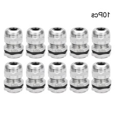 10Pcs PG7 Cable Gland Metal Connector Fastener Locknut for 3-6.5mm Dia Cable