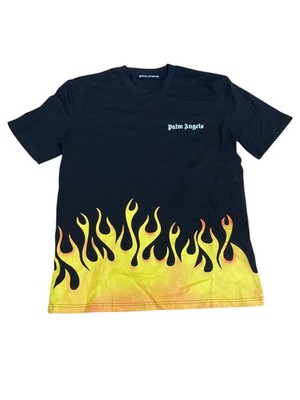 Mens Tshirt Palm Angels T Shirt Flame Firestarter Tshirt Palm