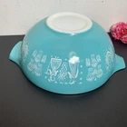 PYREX - Aqua Amish Butterprint Cinderella Mixing Bowl - 444 / 4 Qt