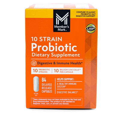 Member's Mark 10 Strain Probiotic 84 Capsules Free Shipping