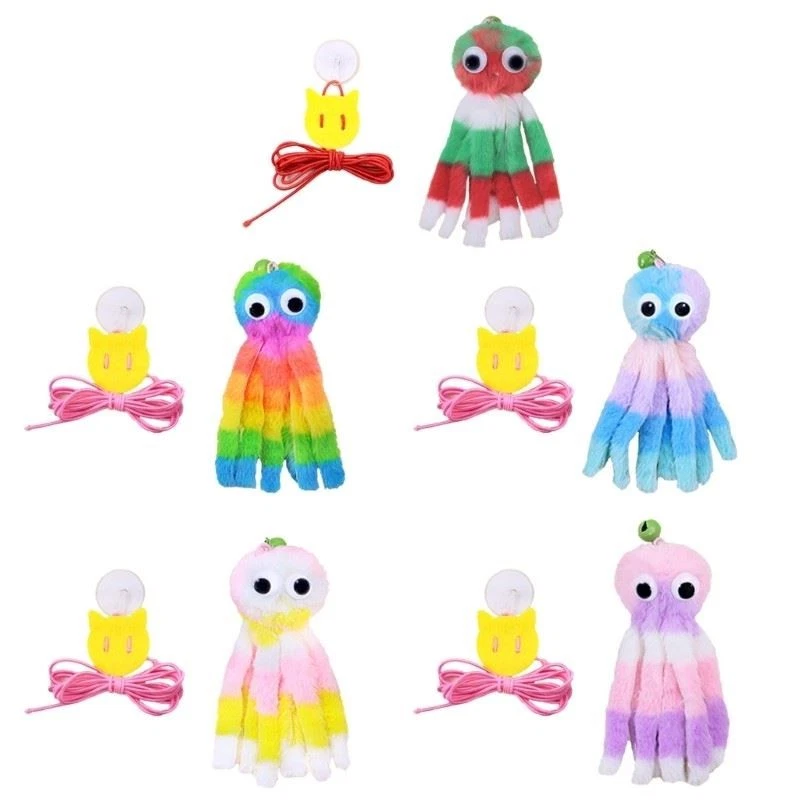 Interactive Squeaky Plushie Hanging Kitten Toy Safe Pet Training Plaything