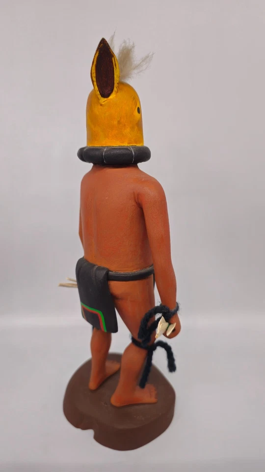 罕见复古 Hopi Kachina 黄色狐狸 WALLY GROVER 出品,11 英寸高 — 第 3/4 张图片