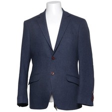 Bertoni, Blazer, Größe: 50, Blau, Acryl/Polyester/Wolle, Fischgräte, Tweed #vH9