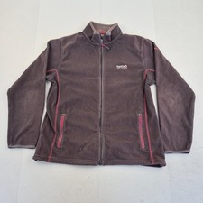 REGATTA Fleece Jumper 14 Purple Womens Full Zip High Neck Embroidered Logo