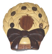 Handcrafted Wooden Christmas Wreath Secret Jewelry Puzzle Box Hidden Compartment