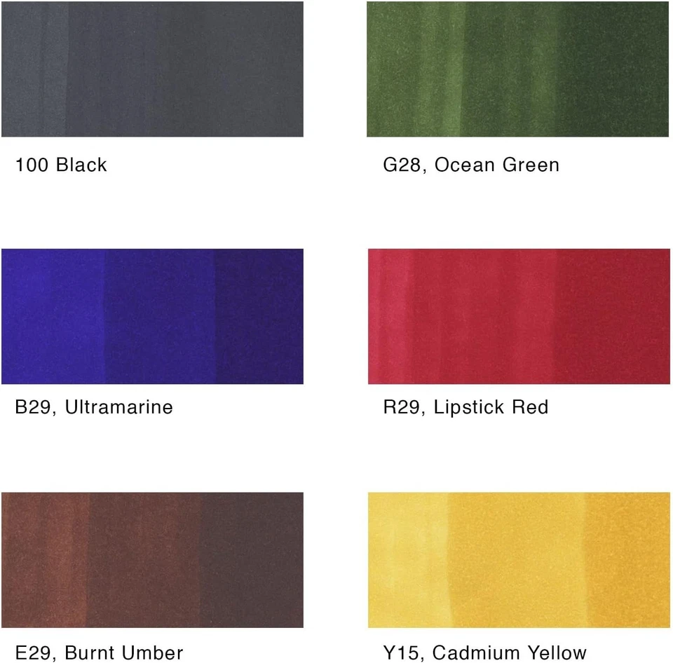 Copic Bold Primaries Sketch Markers Set - Set Of 6 FAST SHIPPING - image 2 of 4