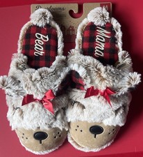 Dearfoams Cozy Comfort Matching Family Bear Slippers Women s Mama M 7/8 NEW