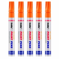 Orange Paint Markers, 5 Pack Oil-Based Waterproof Quick Dry Permanent Paint P...