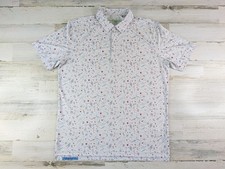 Robert Graham Polo Shirt Mens Large Classic Fit Performance Stretch Space