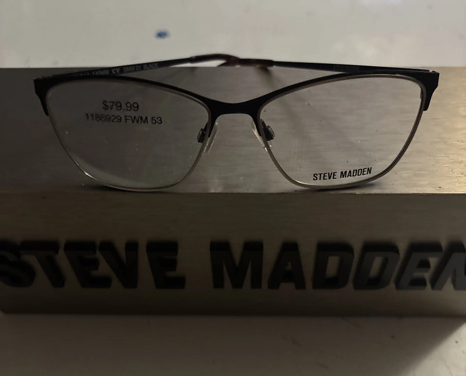 STEVE MADDEN EYEGLASSES FRAMES ONLY BLACK 53/15/140 BRAND NEW!! - Image 2 of 3
