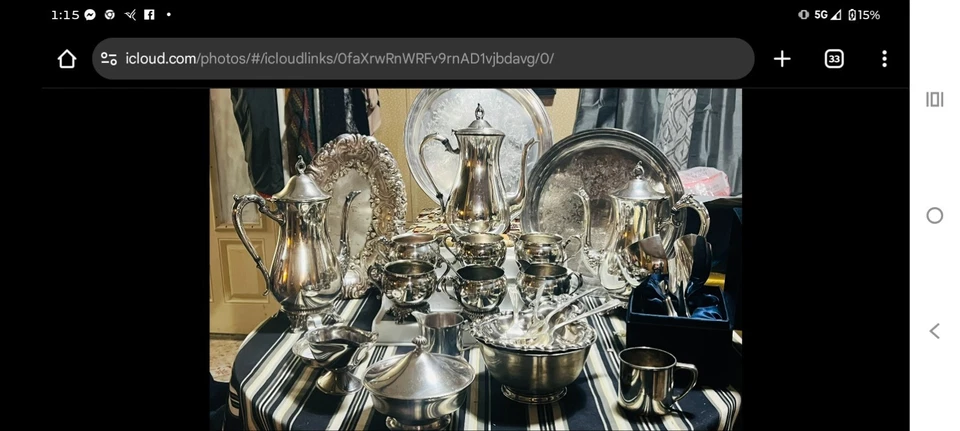 Conjunto de utensílios de jantar prata várias peças serviço para 8 algum desgaste - Imagem 2 de 4