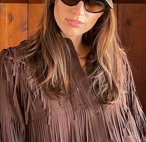 ZARA BOHO WESTERN COWBOY ASYMMETRIC LONG MAXI FRINGE TASSEL SHIRT SHACKET JACKET - Picture 15 of 24