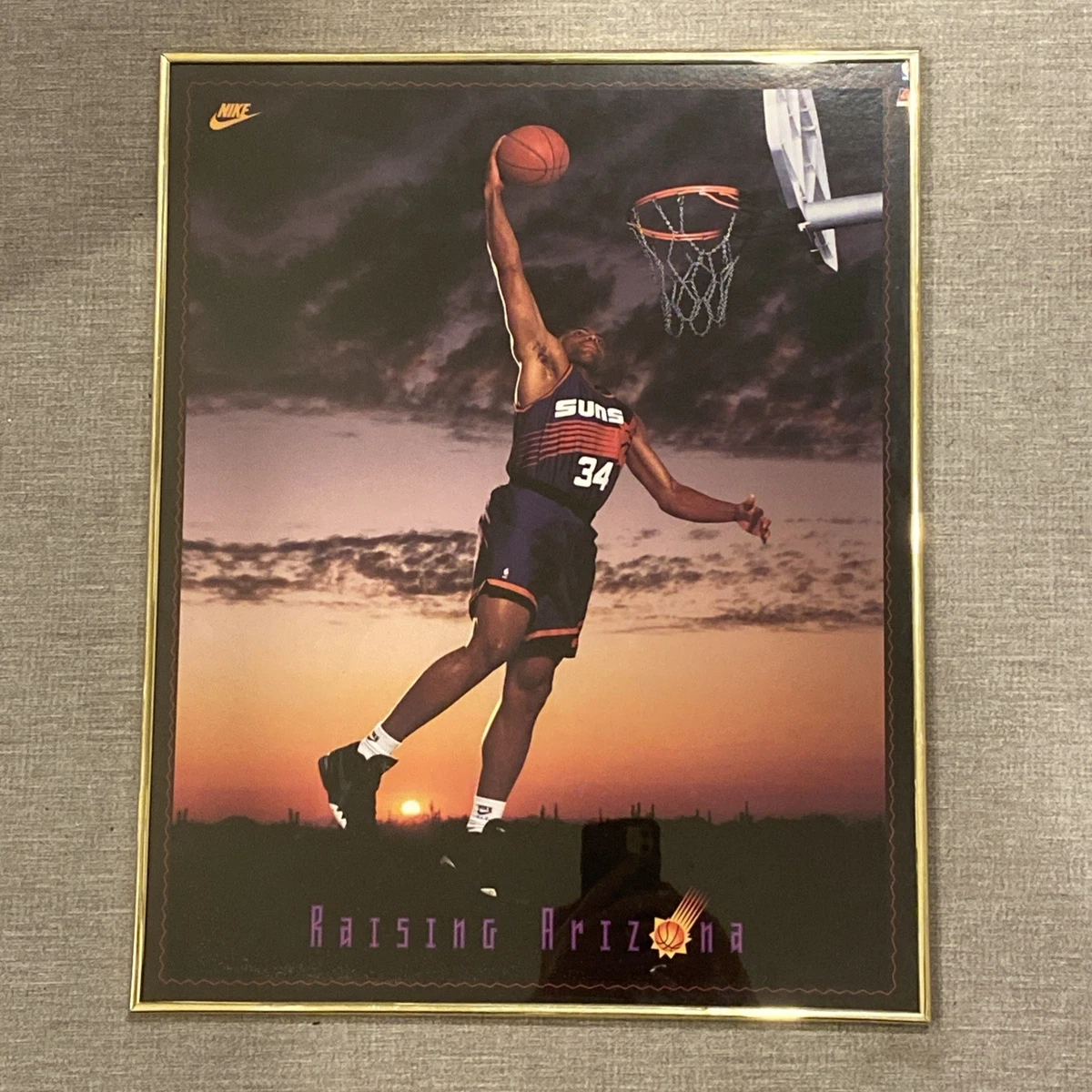 Charles Barkley Basketball Phoenix Suns Vintage Sports Posters for