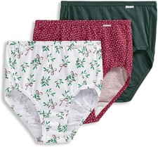 Jockey Women's Underwear Elance Brief - 3 Pack, Cactus/Dot/Mistletoe Size: 6