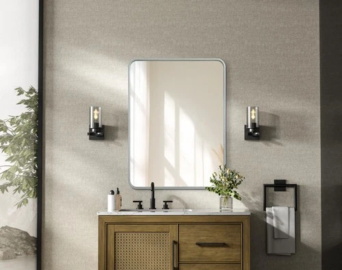 Elegant Lighting MR8A2736 Remy 27"W x 36"H Rectangular Flat - Silver - Picture 7 of 12