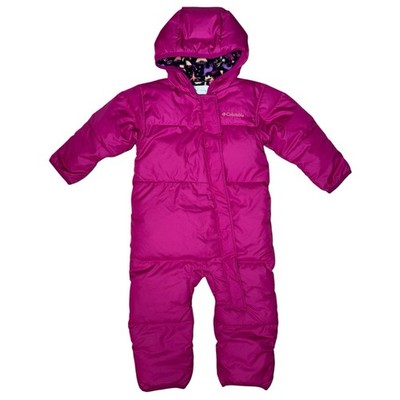 Columbia Snuggly Bunny Baby Bunting Down Snowsuit 18-24 months Hooded Lined Pink