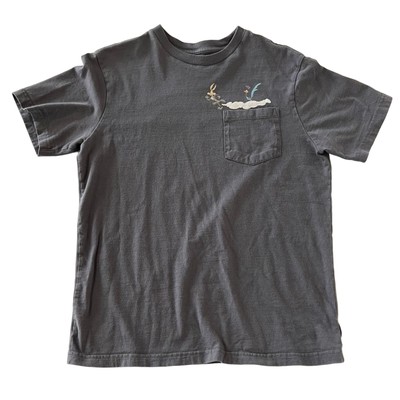 Wil E Coyote Roadrunner T-shirt Pocket Gray American Eagle Looney Tunes Men s S
