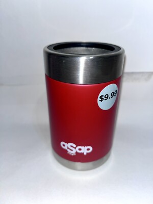 ASAP Simple Red Silver Bottle Can Cup Cooler New