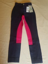 Shires Wessex Maids Two Tone Jodhpurs Childs Navy / Pink Size 20