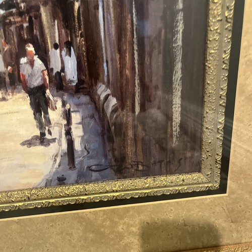 GEORGE BATES RUE MOUFTARDE MARKET SIGNED BY ARTIST FRAME SIZE LARGE - Picture 4 of 10