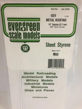 Evergreen Scale Models 4524 Sheet Styrene Metal Roofing .040 x .500" Spacing