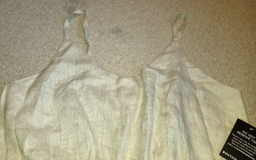 NWT Womens Jumpsuit-BOSTON PROPER-beige 'Side Slit Linen Jumpsuit' wide leg-18 - Picture 2 of 8