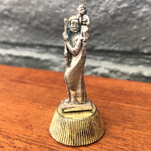 Saint Christopher 2" Tall Dashboard Statue with base Made In