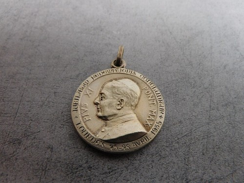 MEDAILLE PENDENTIF RELIGIEUX PIVS XI PONT MAX EN BRONZE ARGENTE N°51 - Photo 2 sur 7