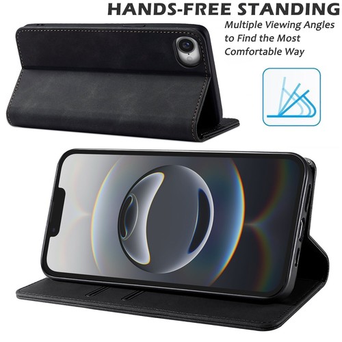 For iPhone16 Pro Max/16 Plus/16e Wallet Leather Case Flip Cover Tempered Glass - Picture 24 of 42