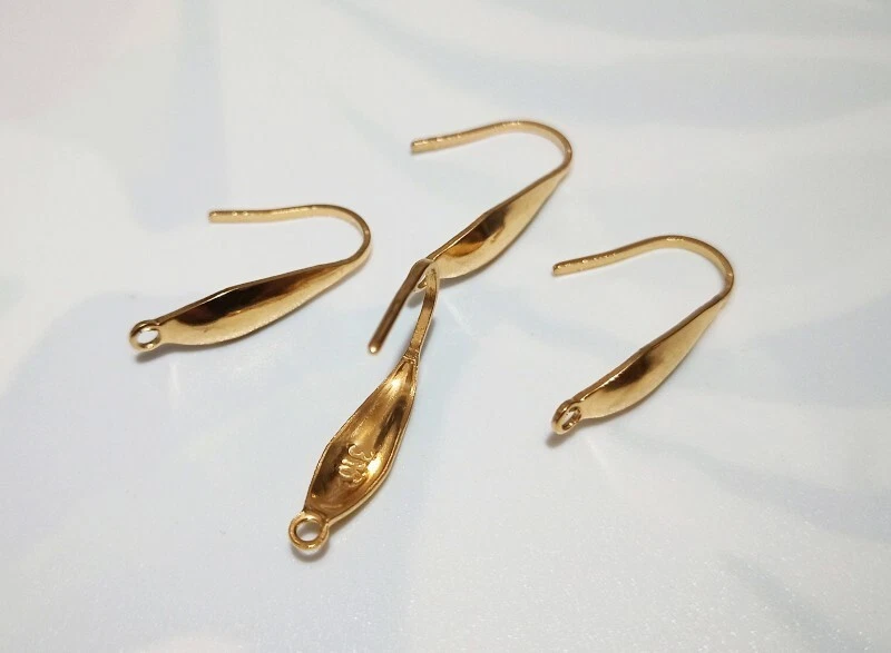 2 coppie di monachelle in acciaio inox goccia colore oro 19x4mm