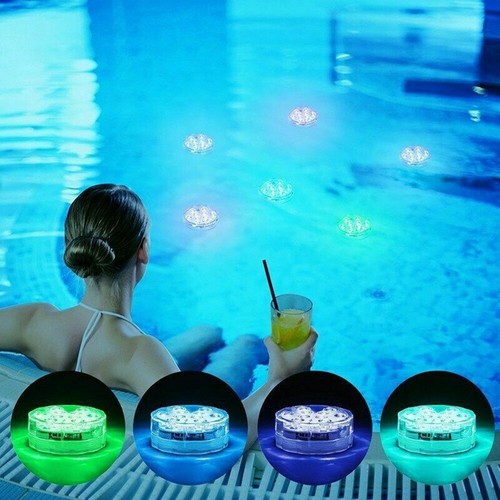 4 Stück Poolbeleuchtung Unterwasser Licht RGB LED Wasserdichte Mit Fernbedienung - Bild 9 von 15