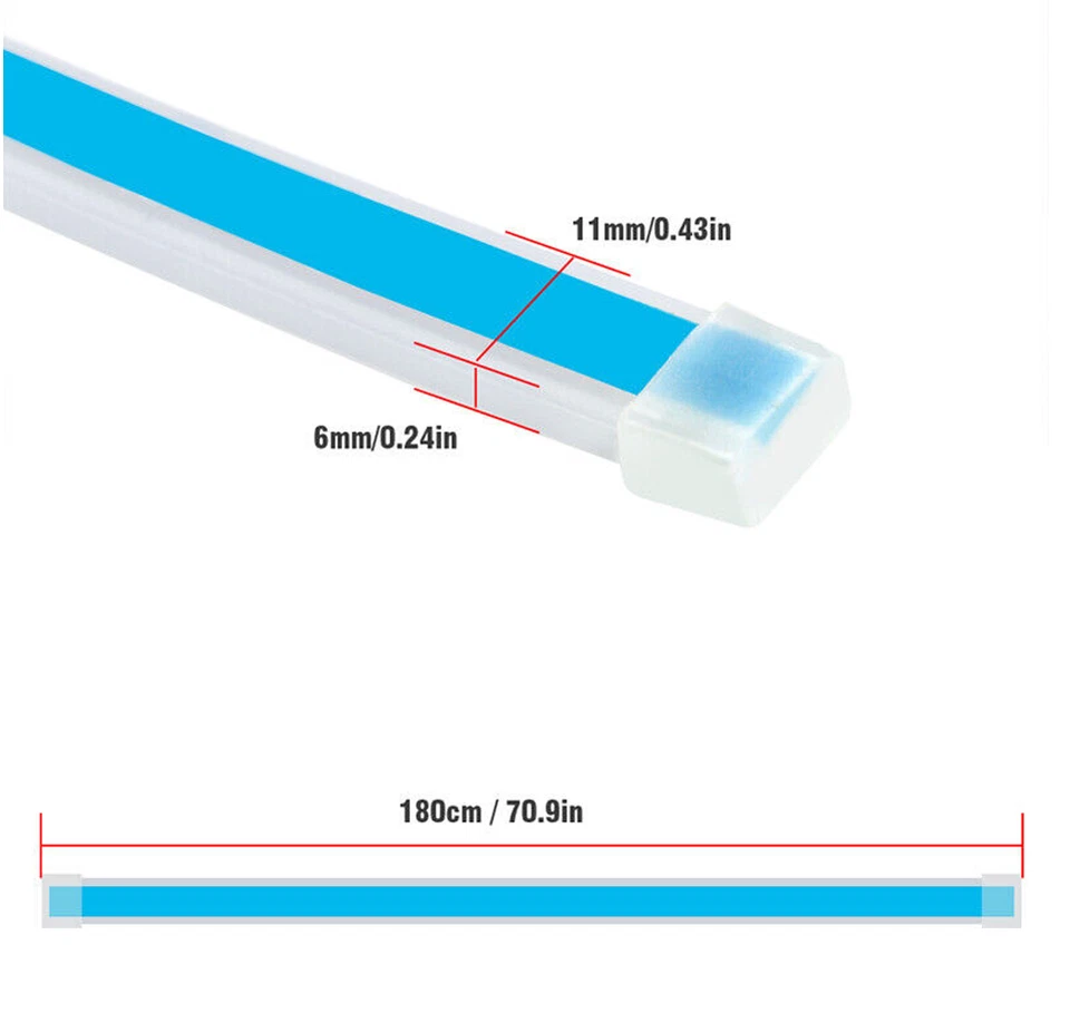 180cm LED Car Daytime Running Light Strip Flexible Dynamic Hood Lamp Waterproof - Image 3 of 4