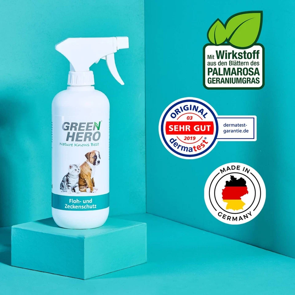 GreenHero Zeckenschutz das Zeckenspray und Flohmittel für Hunde Katzen - Bild 3 von 4