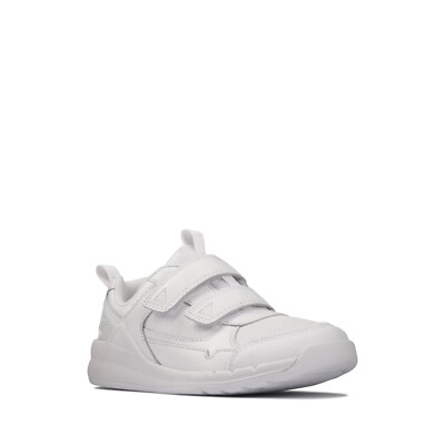 Clarks Jungen Kleinkind ORBIT SPRINT T weiß Leder Schule Turnschuhe